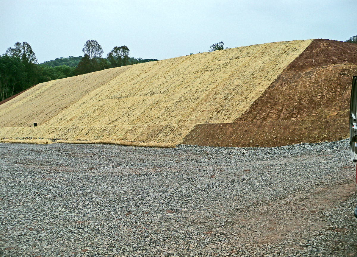 Erosion Matting on Cut Slope at Drill Pad Site